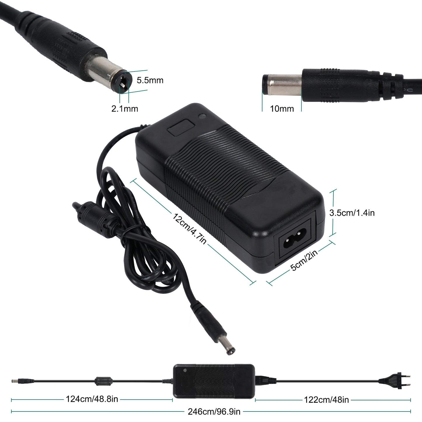 5 Amp Universal-Netzteil mit 5,5 x 2,1 Stecker, 12 V, UL-gelistet